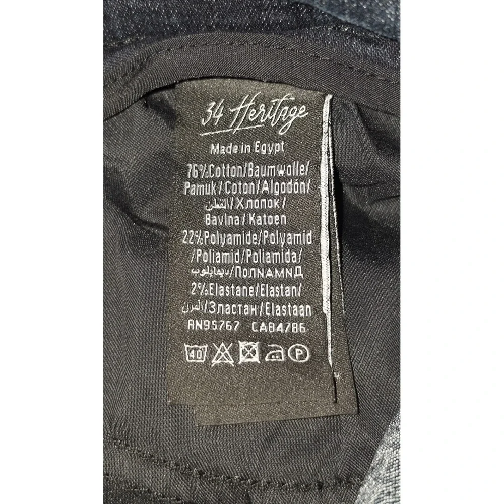 34 Heritage Charisma Jeans Mens 38x32 Blue Dark Wash Comfort Classic Denim Pant